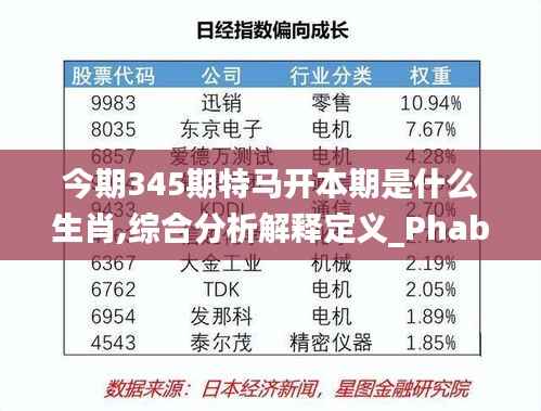 今期345期特马开本期是什么生肖,综合分析解释定义_Phablet9.158