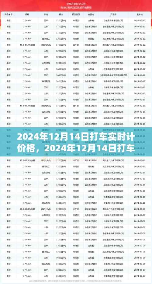 2024年12月14日打车实时计价格分析与观点论述