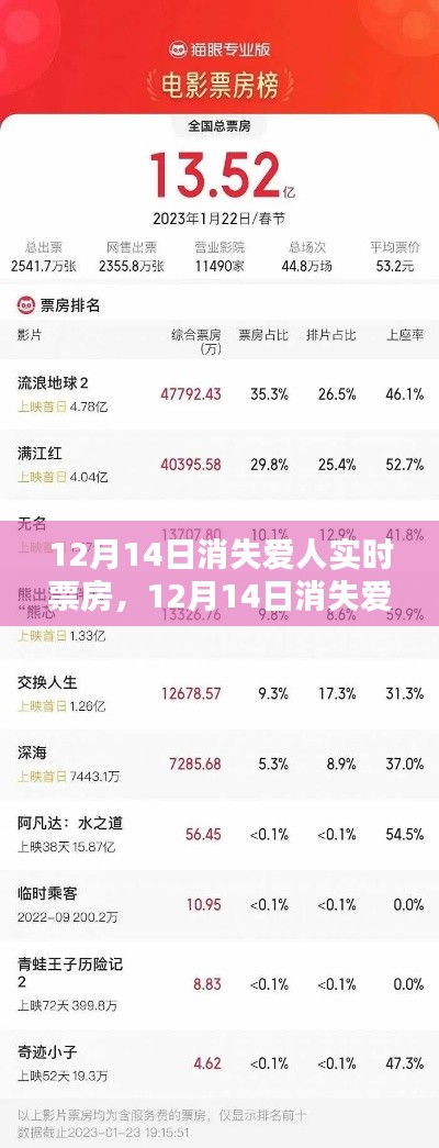 消失爱人12月14日实时票房分析报告,深度解读电影市场热度与观众反馈