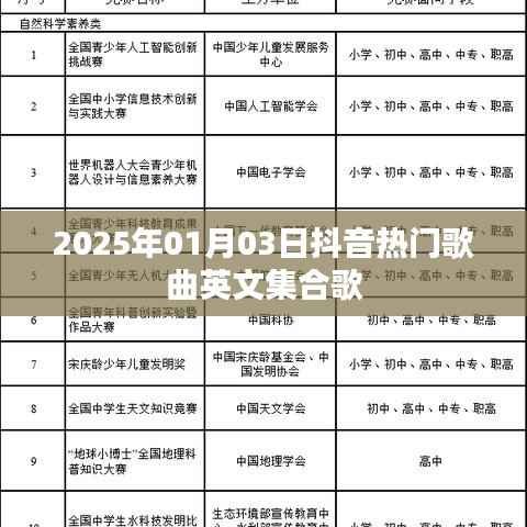 2025年抖音热门英文歌曲集