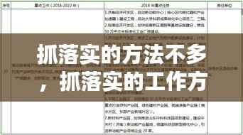 抓落实的方法不多,抓落实的工作方法