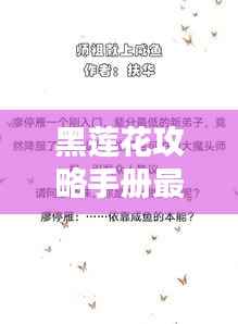 黑莲花攻略手册最新话深度解析,感悟与揭秘